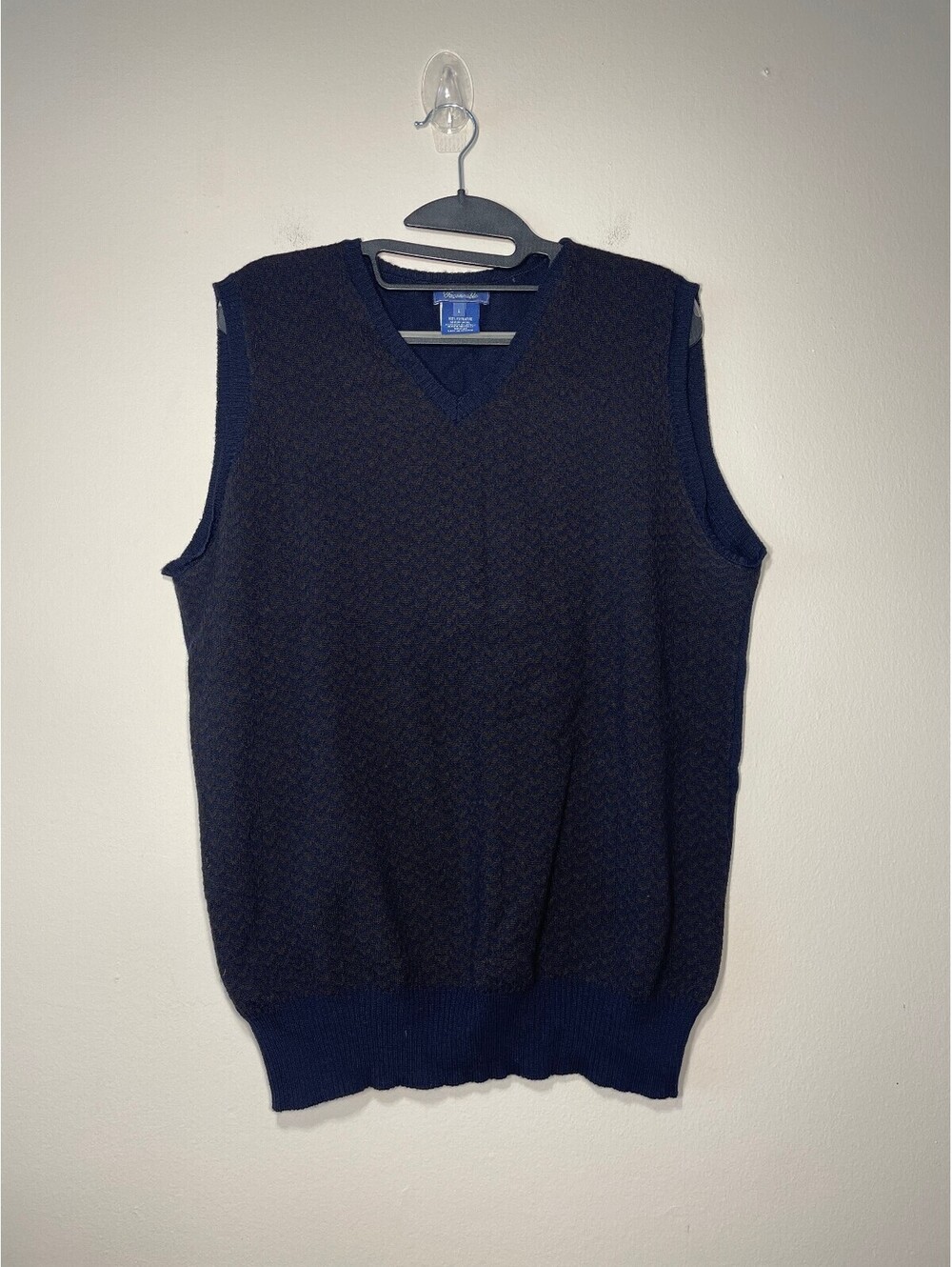 Façonnable 100% Merino Wool V-Neck Sweater Vest Preppy L
